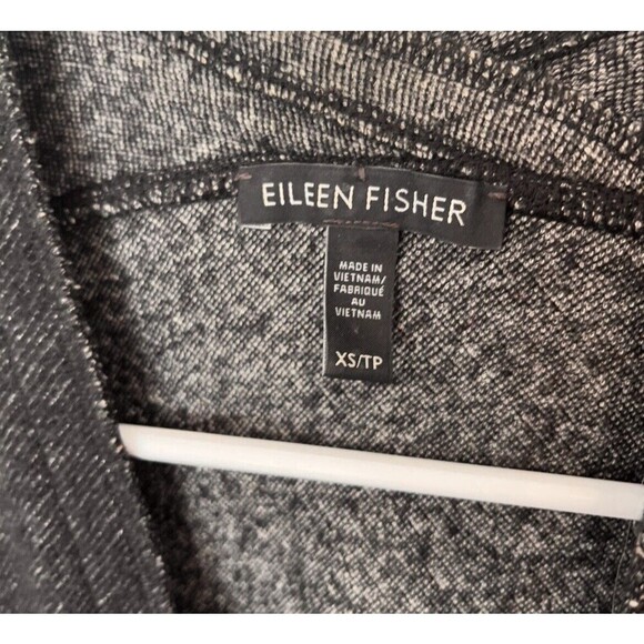 Eileen Fisher Charcoal Melange Knit Wool Blend Kimono Jacket XS - Picture 2 of 7